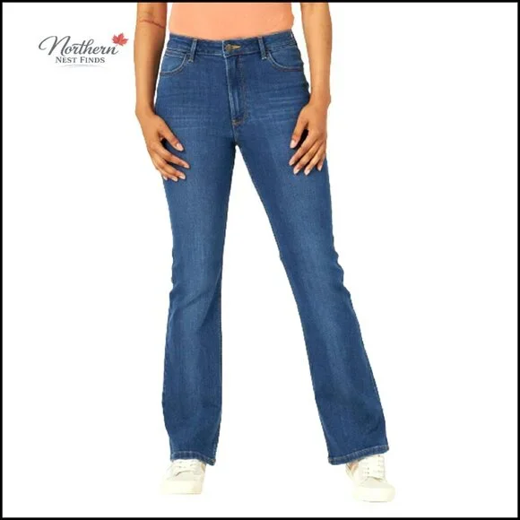 High Rise Boot Cut Jeans with Stretch - Picture 1 of 4